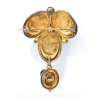 Georgian 15 Karat Gold and Garnet Brooch