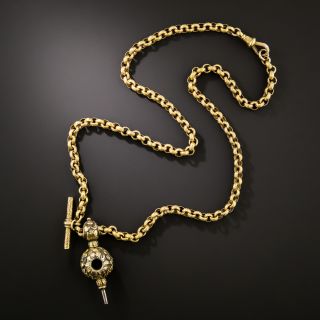 Georgian 18K Link Chain with Watch Key - 2