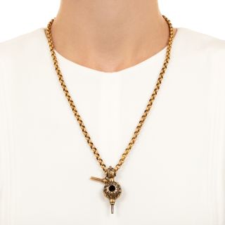 Georgian 18K Link Chain with Watch Key