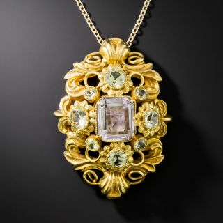 Georgian Amethyst and Chrysoberyl Pendant - 2