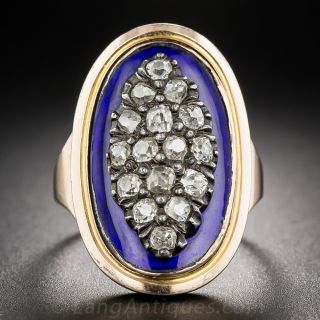Georgian - Circa 1788 - Diamond and Enamel Ring