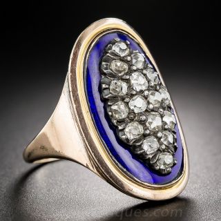 Georgian - Circa 1788 - Diamond and Enamel Ring
