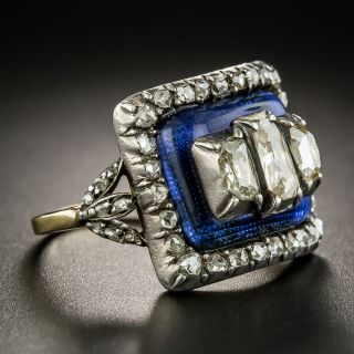 Georgian Diamond and Blue Glass Ring