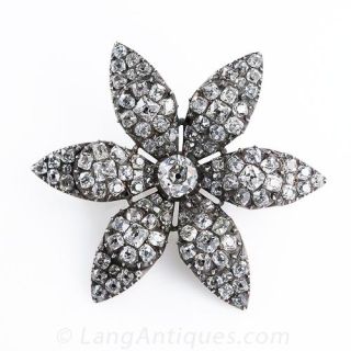 Georgian Diamond Flower Brooch