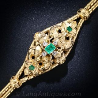 Georgian Emerald and Diamond Bracelet