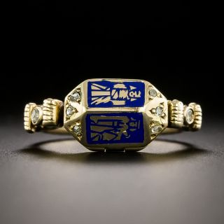 Georgian Enamel Poison Ring  - 3