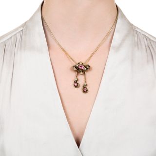 Georgian Foil-Backed Topaz Necklace