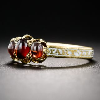 Georgian Garnet and Enamel Mourning Ring