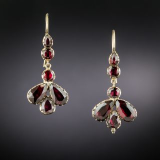 Georgian Garnet Dangle Earrings - 3