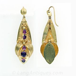 Georgian Garnet Drop Earrings