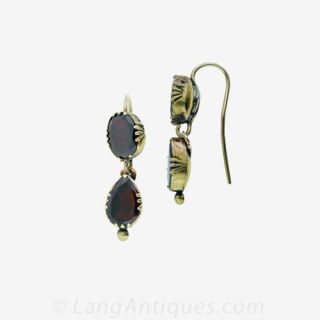 Georgian Garnet Drop Earrings