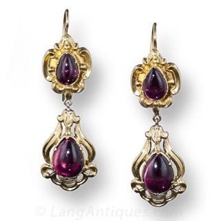 Georgian Garnet Drop Earrings