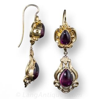 Georgian Garnet Drop Earrings