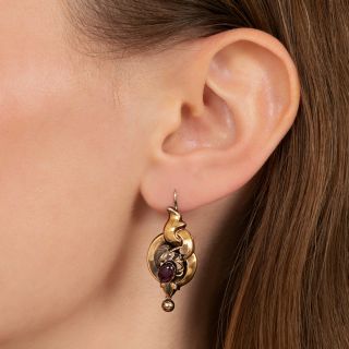 Georgian Garnet Drop Earrings