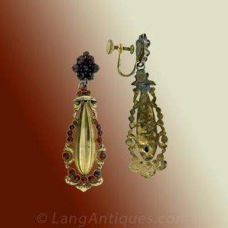 Georgian Garnet Drop Earrings