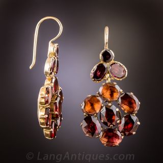 Georgian Garnet Floral Earrings