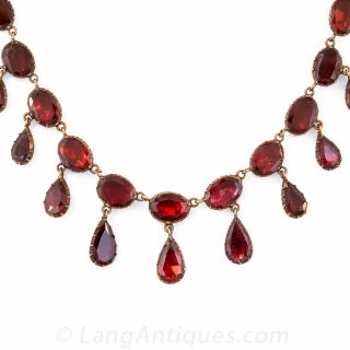 Georgian Garnet Fringe Necklace
