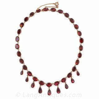 Georgian Garnet Fringe Necklace
