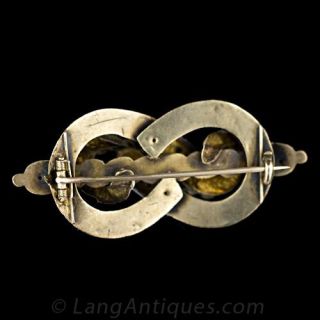 Georgian Garnet Lovers' Knot Pin