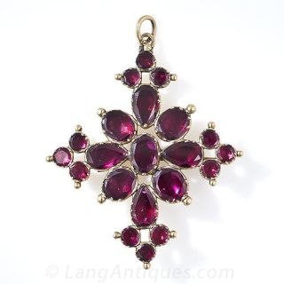 Georgian Garnet Pendant  Brooch