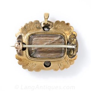 Georgian Gold and Diamond Memorial Pin-Pendant
