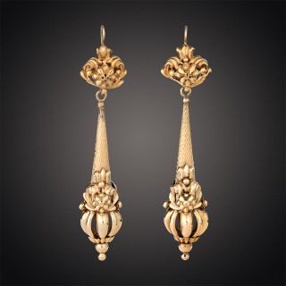 Georgian Long Drop Earrings - 2