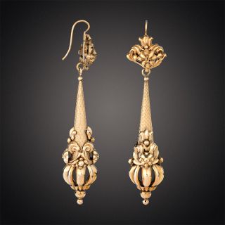 Georgian Long Drop Earrings