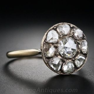 Georgian Rose Cut Diamond Cluster Ring