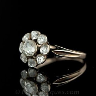 Georgian Rose-cut Diamond Cluster Ring