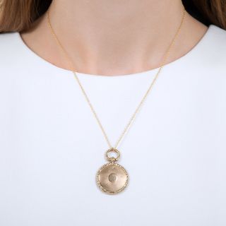 Georgian Round Engine Turned Vinaigrette Locket