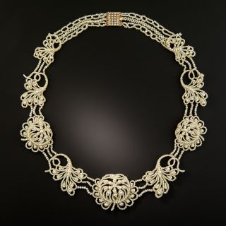 Georgian Seed Pearl Garland Necklace - 2