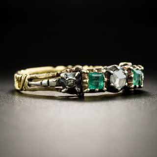 Georgian Style Diamond and Emerald Band Ring