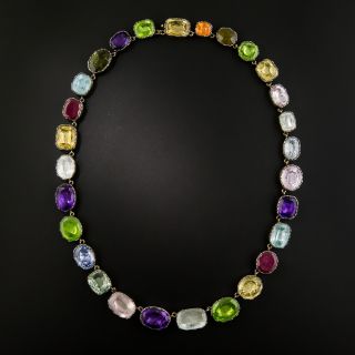 Georgian Style Large Colorful Multi-Gem Necklace - 3