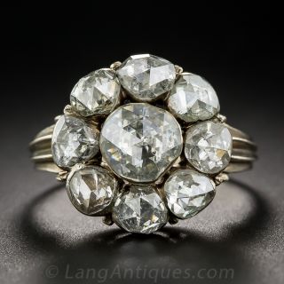 Georgian Style Rose Cut Diamond Cluster Ring