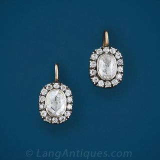 Georgian Style Rose Cut Diamond Earrings