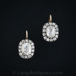 Georgian Style Rose Cut Diamond Earrings
