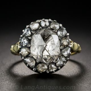 Georgian Style Rose-Cut Diamond Halo Ring