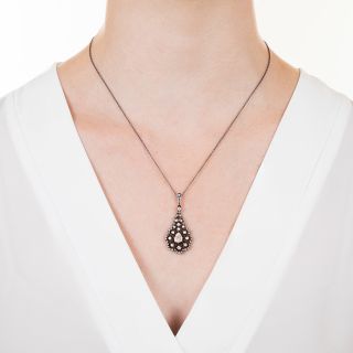 Georgian Style Rose-Cut Diamond Pendant Necklace