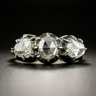 Georgian 'Style' Three-Stone Rose-Cut Diamond Ring - 2