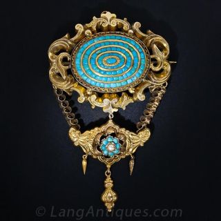 Georgian Turquoise Pin/Pendant Locket