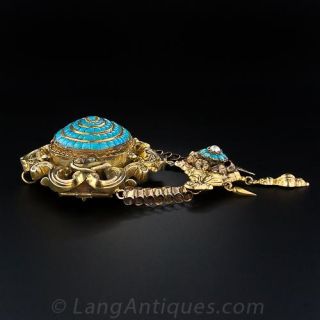 Georgian Turquoise Pin/Pendant Locket