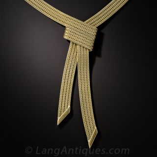 German Gold Bow Necklace