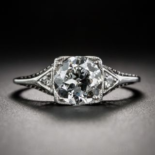 GIA 1.27 Carat H-VS1 Diamond Art Deco Engagement Ring