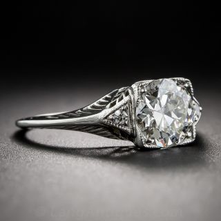 GIA 1.27 Carat H-VS1 Diamond Art Deco Engagement Ring
