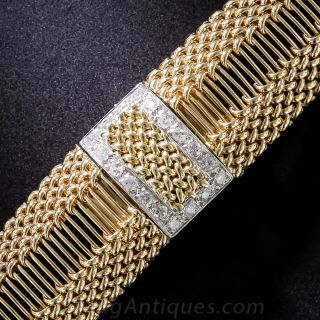 Girard Perregaux Vintage Gold and Diamond Covered Bracelet Watch