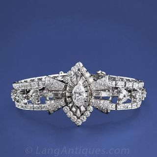 Glamorous Mid-Century Diamond  Bracelet