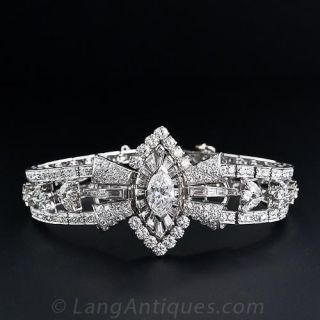 Glamorous Mid-Century Diamond  Bracelet