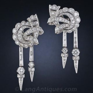 Glamorous Vintage Diamond Earrings 