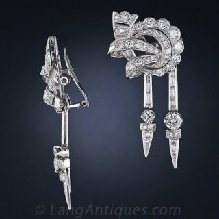 Glamorous Vintage Diamond Earrings 