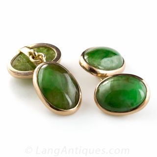 Gold and Jade Cufflinks